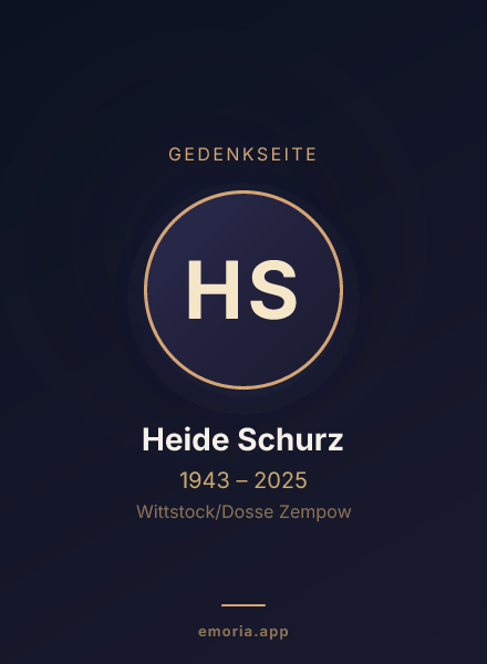 Gedenkportrait von Heide Schurz
