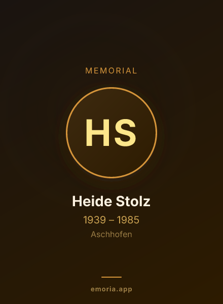 Memorial portrait of Heide Stolz