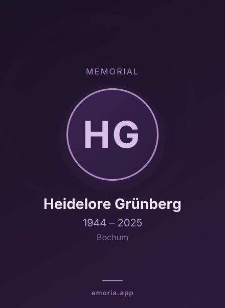 Memorial portrait of Heidelore Grünberg