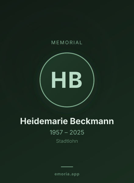 Memorial portrait of Heidemarie Beckmann