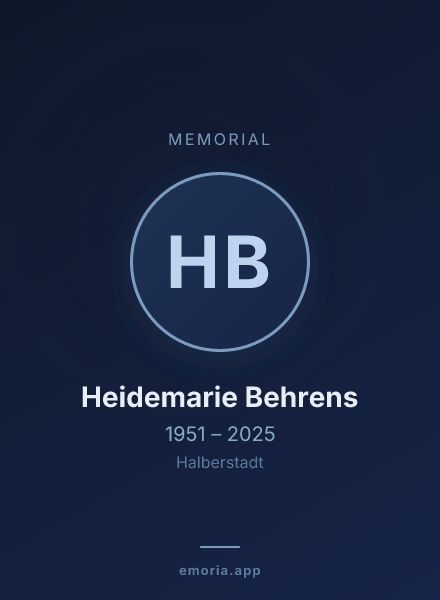 Memorial portrait of Heidemarie Behrens