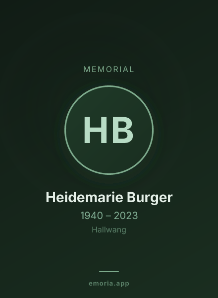 Memorial portrait of Heidemarie Burger