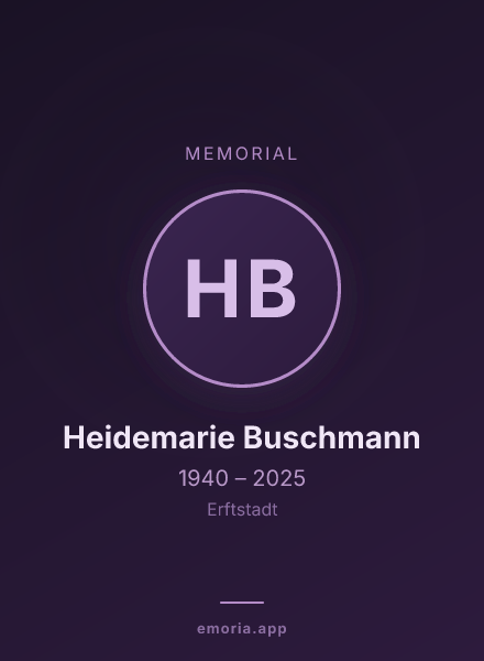 Memorial portrait of Heidemarie Buschmann
