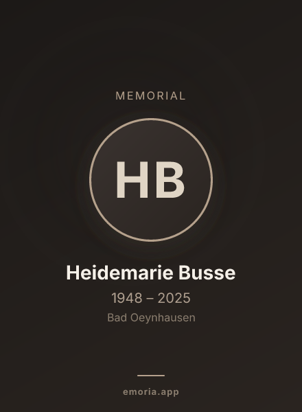 Memorial portrait of Heidemarie Busse