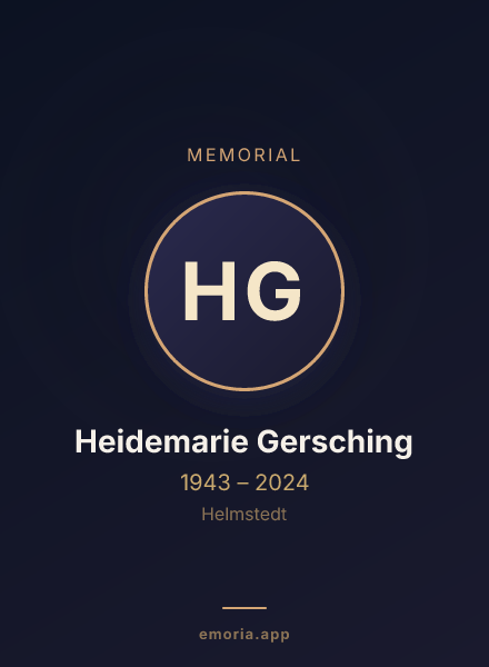Memorial portrait of Heidemarie Gersching