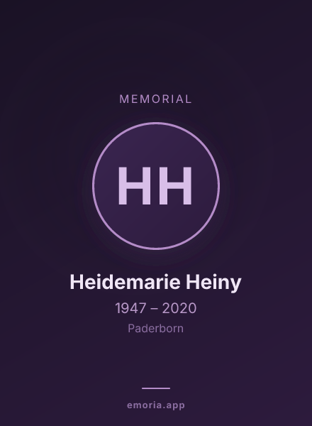 Memorial portrait of Heidemarie Heiny