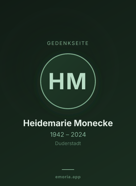 Gedenkportrait von Heidemarie Monecke