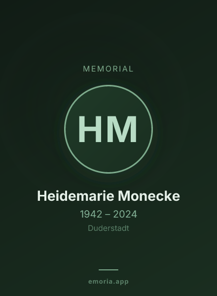 Memorial portrait of Heidemarie Monecke
