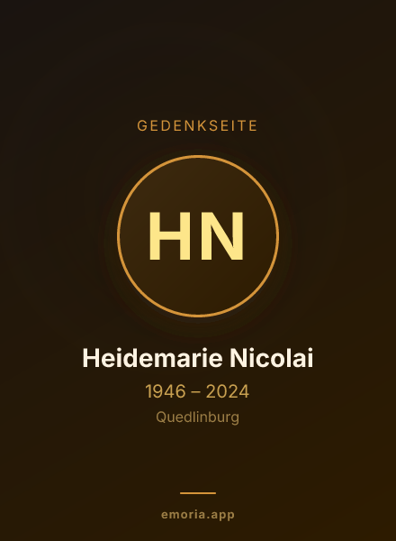 Gedenkportrait von Heidemarie Nicolai