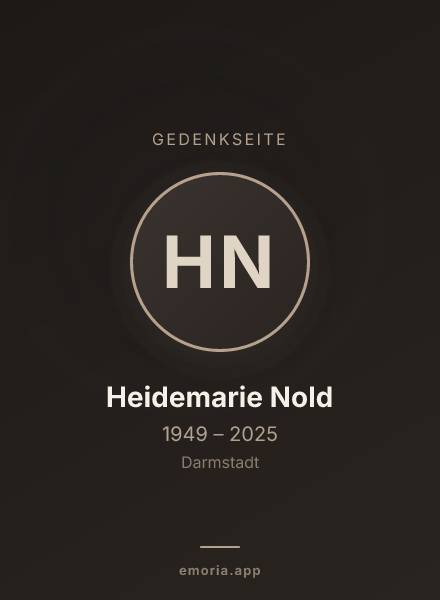 Gedenkportrait von Heidemarie Nold