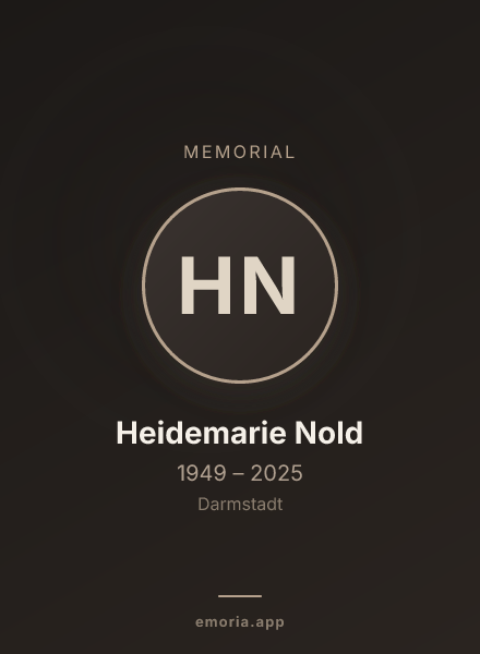 Memorial portrait of Heidemarie Nold