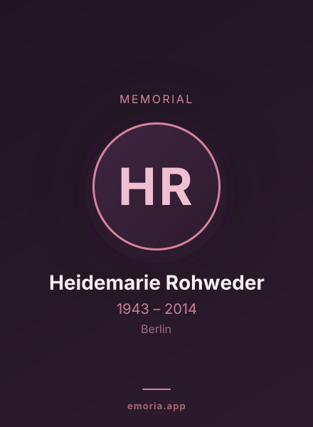 Memorial portrait of Heidemarie Rohweder