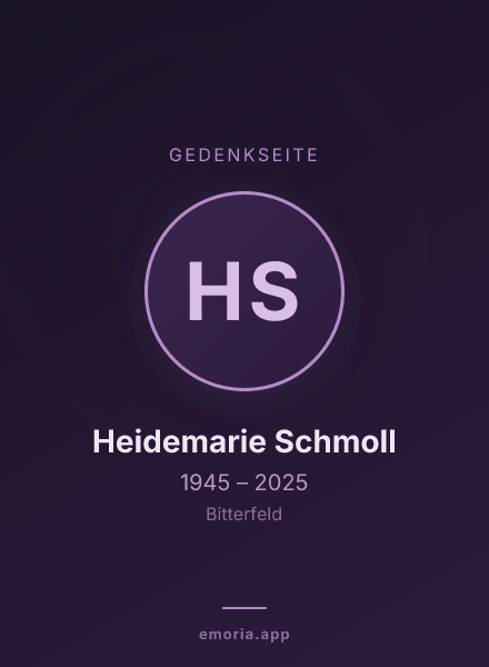 Gedenkportrait von Heidemarie Schmoll