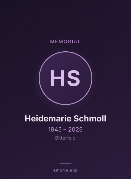 Memorial portrait of Heidemarie Schmoll