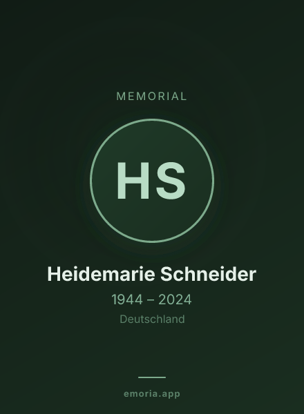 Memorial portrait of Heidemarie Schneider