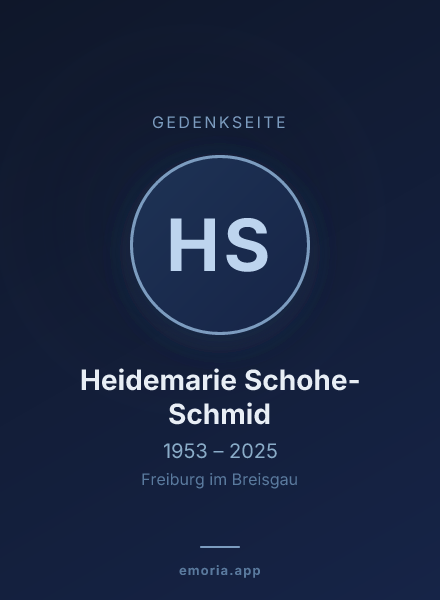 Gedenkportrait von Heidemarie Schohe-Schmid