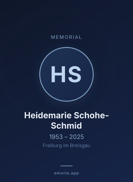 Memorial portrait of Heidemarie Schohe-Schmid