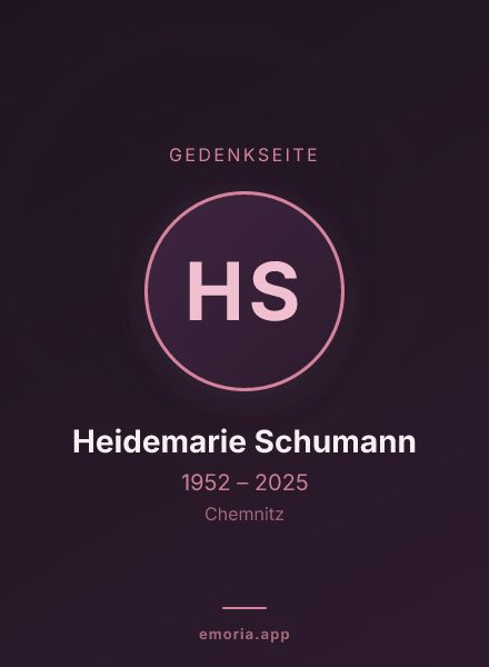 Gedenkportrait von Heidemarie Schumann