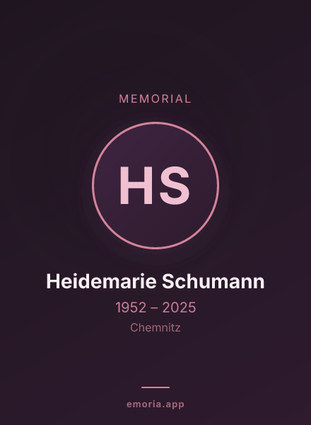 Memorial portrait of Heidemarie Schumann