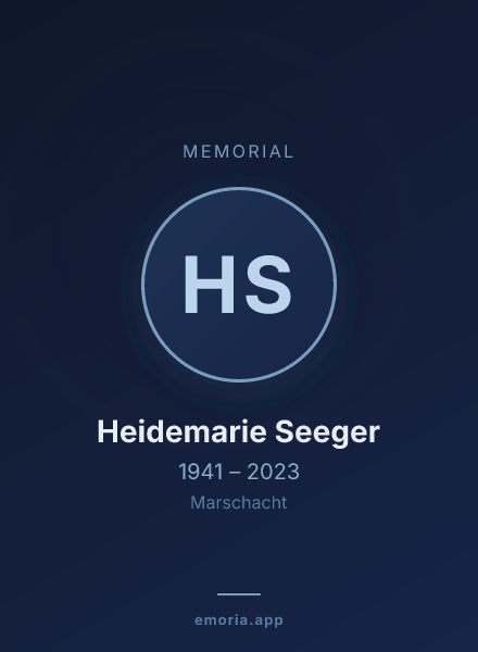 Memorial portrait of Heidemarie Seeger