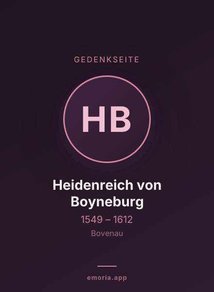 Gedenkportrait von Heidenreich von Boyneburg
