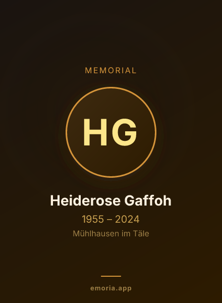 Memorial portrait of Heiderose Gaffoh