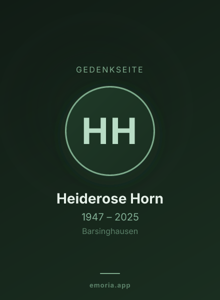 Gedenkportrait von Heiderose Horn