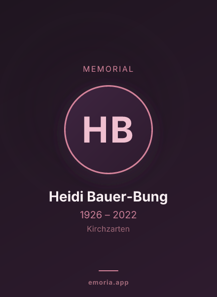 Memorial portrait of Heidi Bauer-Bung