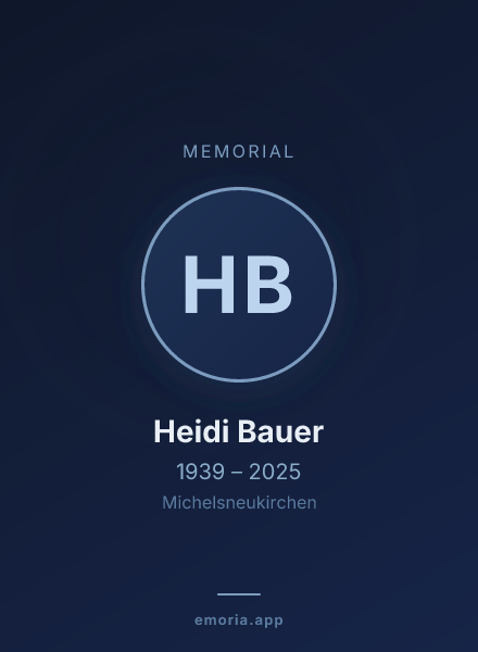 Memorial portrait of Heidi Bauer