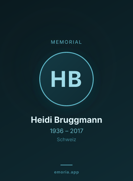 Memorial portrait of Heidi Bruggmann