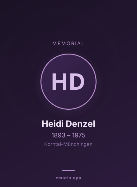 Memorial portrait of Heidi Denzel
