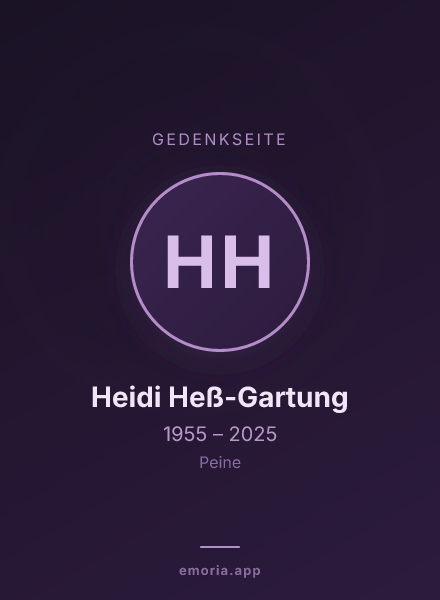 Gedenkportrait von Heidi Heß-Gartung