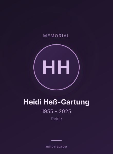 Memorial portrait of Heidi Heß-Gartung