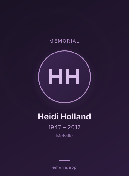 Memorial portrait of Heidi Holland