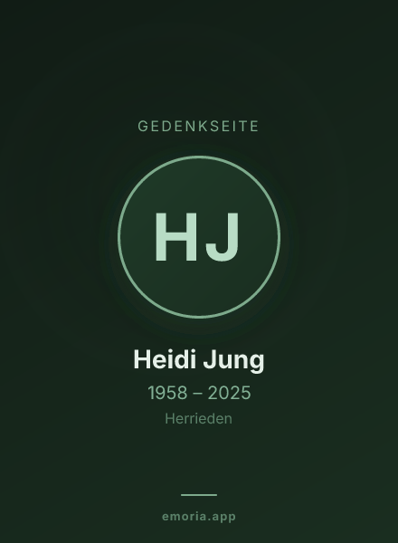 Gedenkportrait von Heidi Jung