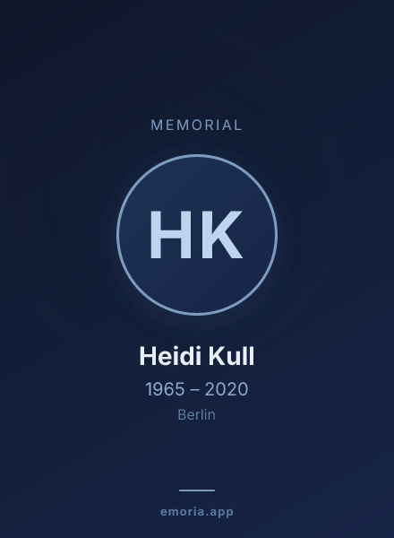 Memorial portrait of Heidi Kull