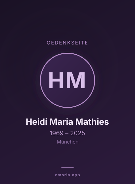 Gedenkportrait von Heidi Maria Mathies