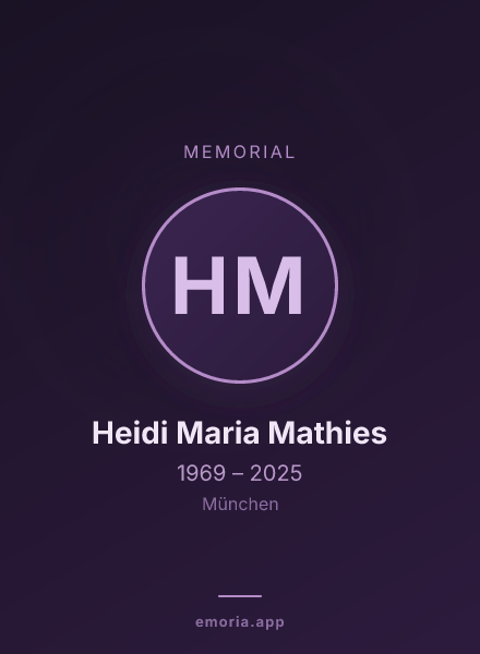 Memorial portrait of Heidi Maria Mathies