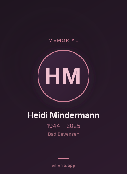 Memorial portrait of Heidi Mindermann