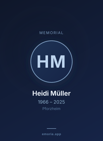 Memorial portrait of Heidi Müller