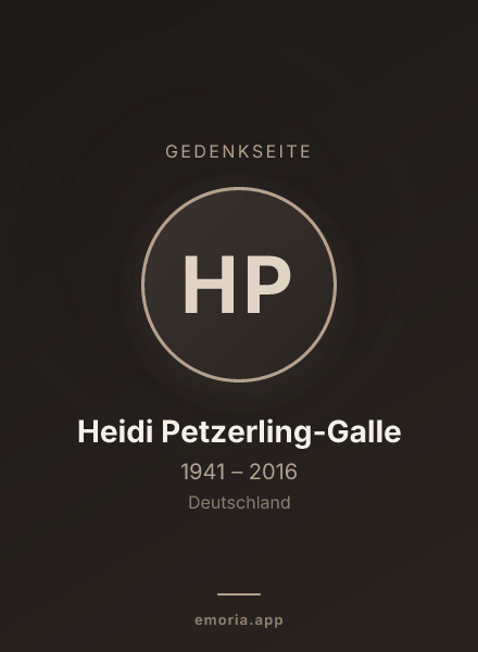 Gedenkportrait von Heidi Petzerling-Galle