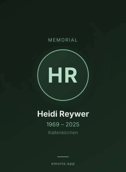 Memorial portrait of Heidi Reywer