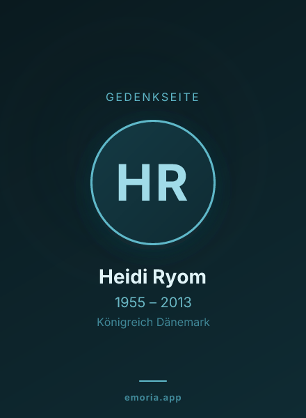 Gedenkportrait von Heidi Ryom