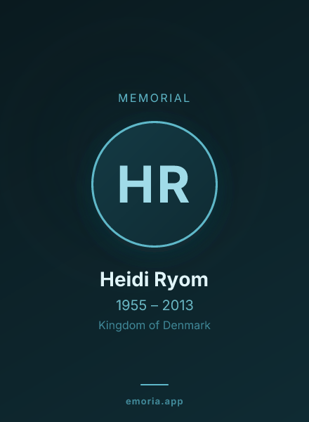 Memorial portrait of Heidi Ryom