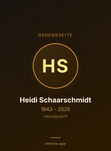 Gedenkportrait von Heidi Schaarschmidt