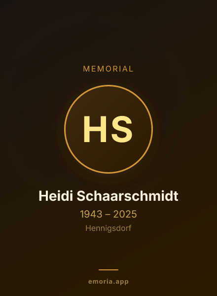 Memorial portrait of Heidi Schaarschmidt