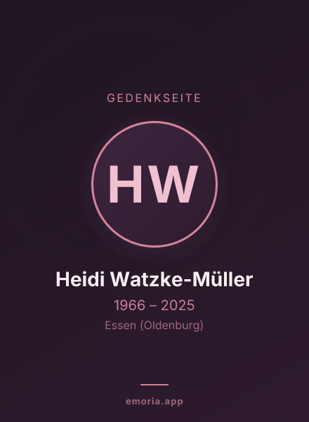 Gedenkportrait von Heidi Watzke-Müller