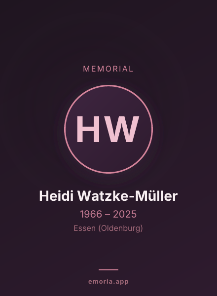 Memorial portrait of Heidi Watzke-Müller