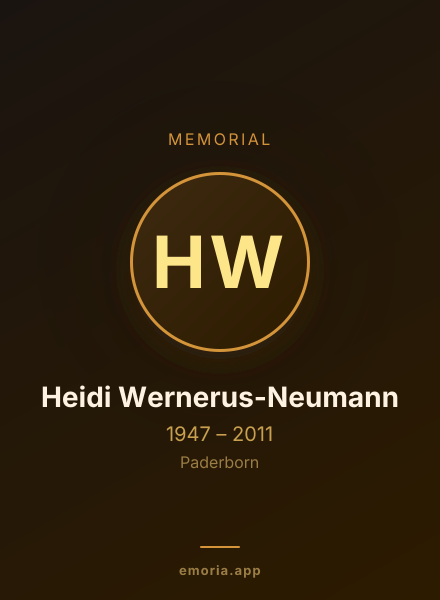 Memorial portrait of Heidi Wernerus-Neumann