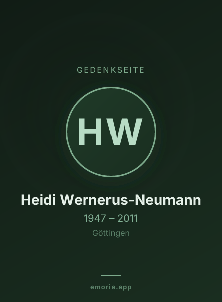 Gedenkportrait von Heidi Wernerus-Neumann
